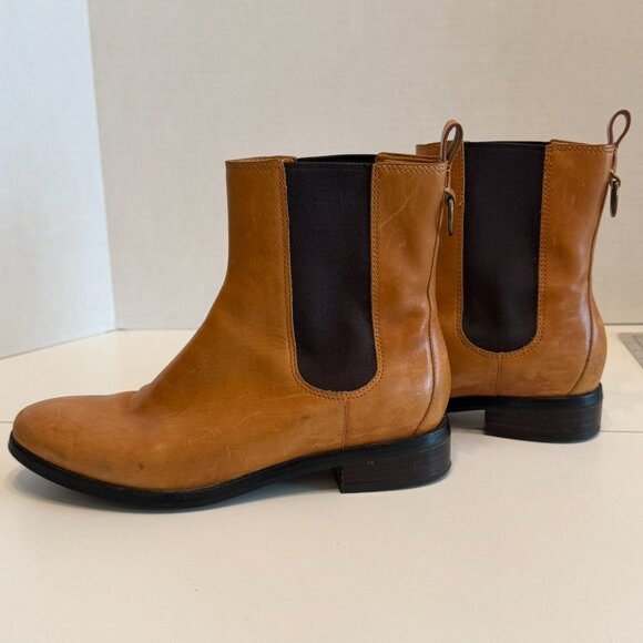 COLE HAAN Women’s Tan & Brown Pull-On Leather Ankle Boots (Women’s Size 8½ B) - Picture 13 of 13